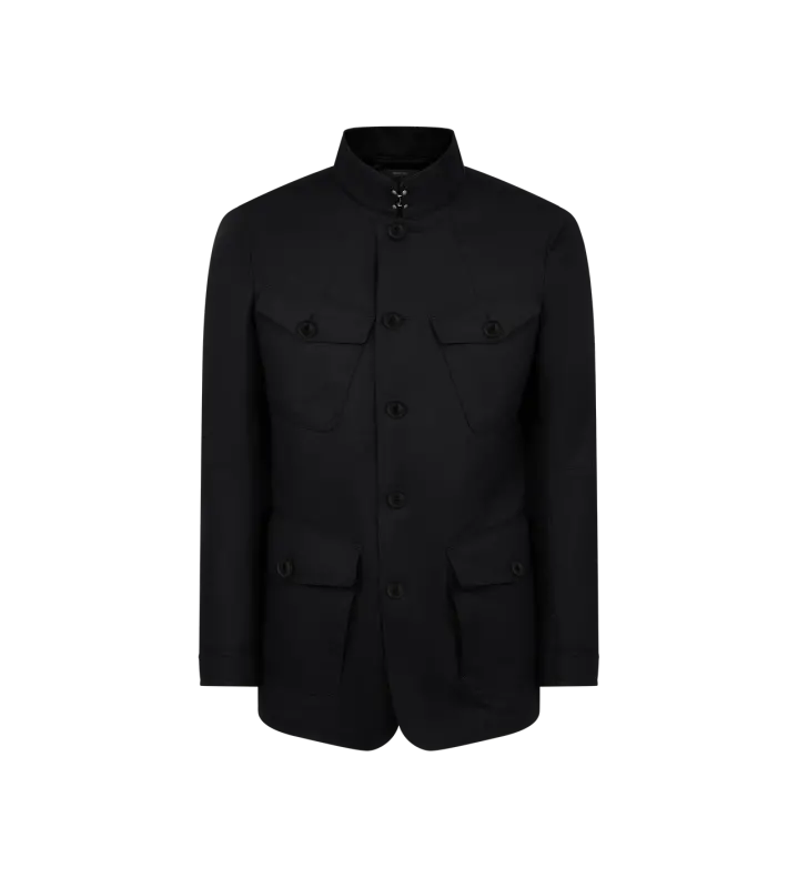 COMPACT NYLON MILITARY JACKET BLACK online